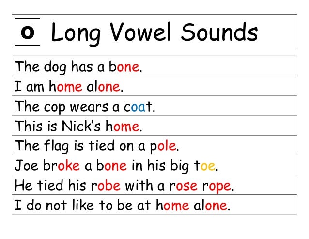 Long vowel sounds