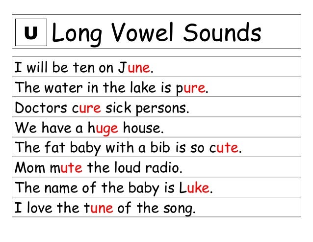 Long vowel sounds