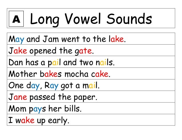 Long vowel sounds