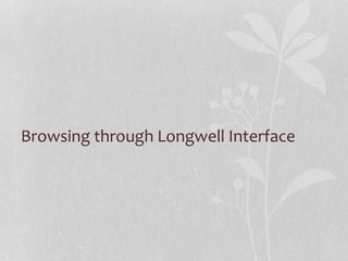 Browsing through Longwell Interface
 