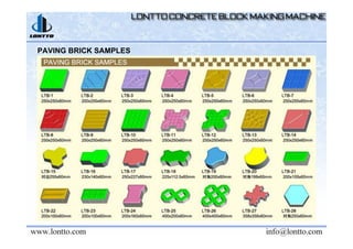 PAVING BRICK SAMPLES
 