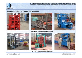 LMT4-28 Small Block Making Machine
LMT4-28 Concrete Block Machine
LMT4-28 Concrete Block Machine
 