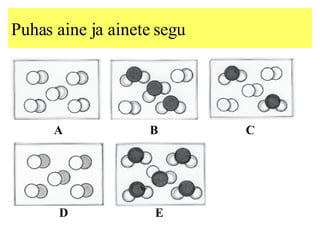 Puhas aine ja ainete segu A B C D E 