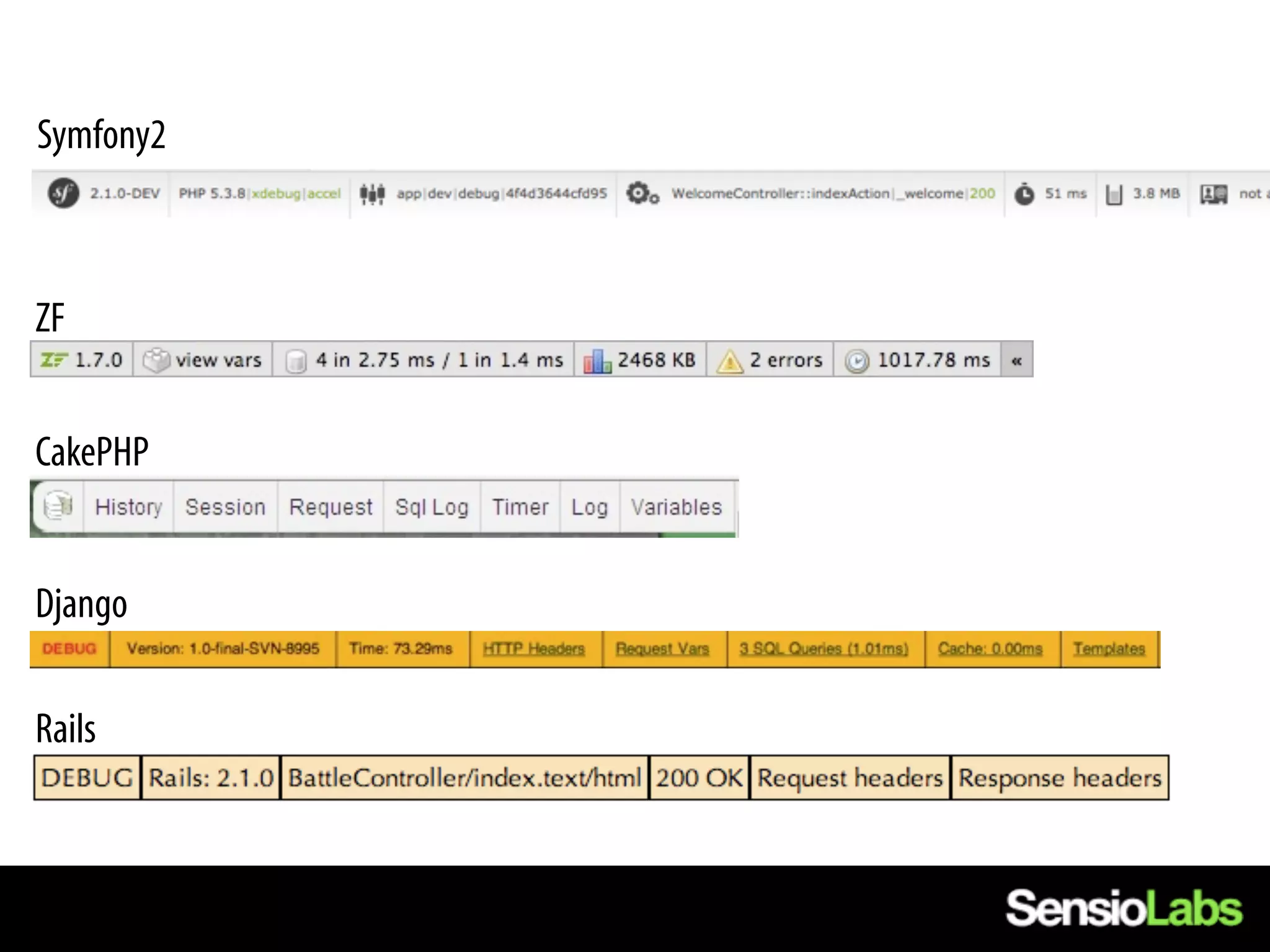 Symfony2



ZF


CakePHP


Django

Rails
 