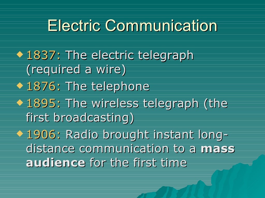 Electric Communication 1837 The electric