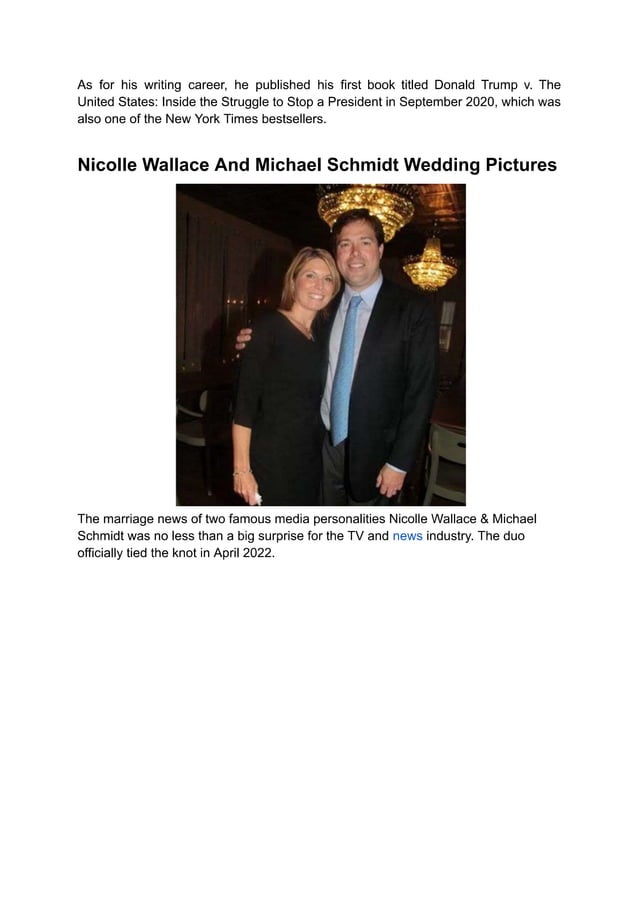 Look At Nicolle Wallace And Michael Schmidt Wedding Pictures PDF