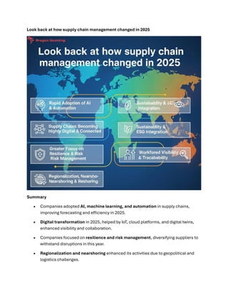 Look back at how supply chain management changed in 2025 | PDF