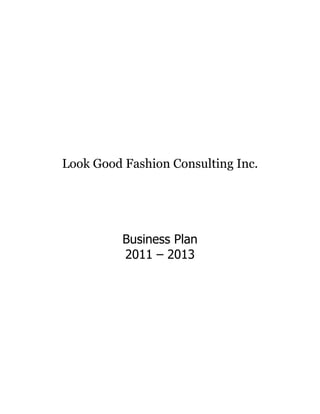 Look Good Business Plan - Personal Shopping Business Plan | PDF