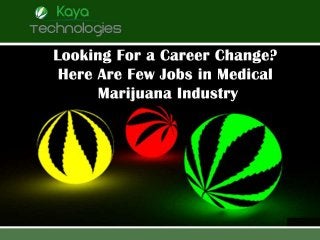 Looking For a Career Change? Here Are Few Jobs in Medical Marijuana Industry