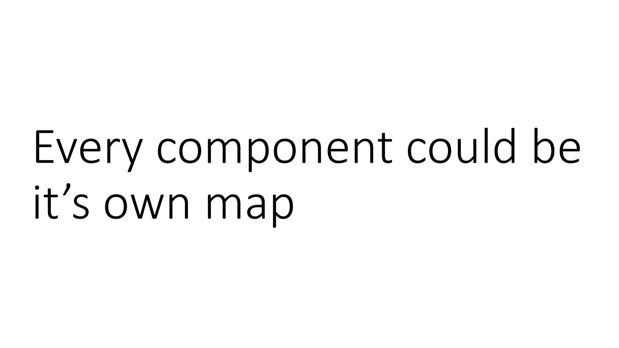 Every component could be
it’s own map
 