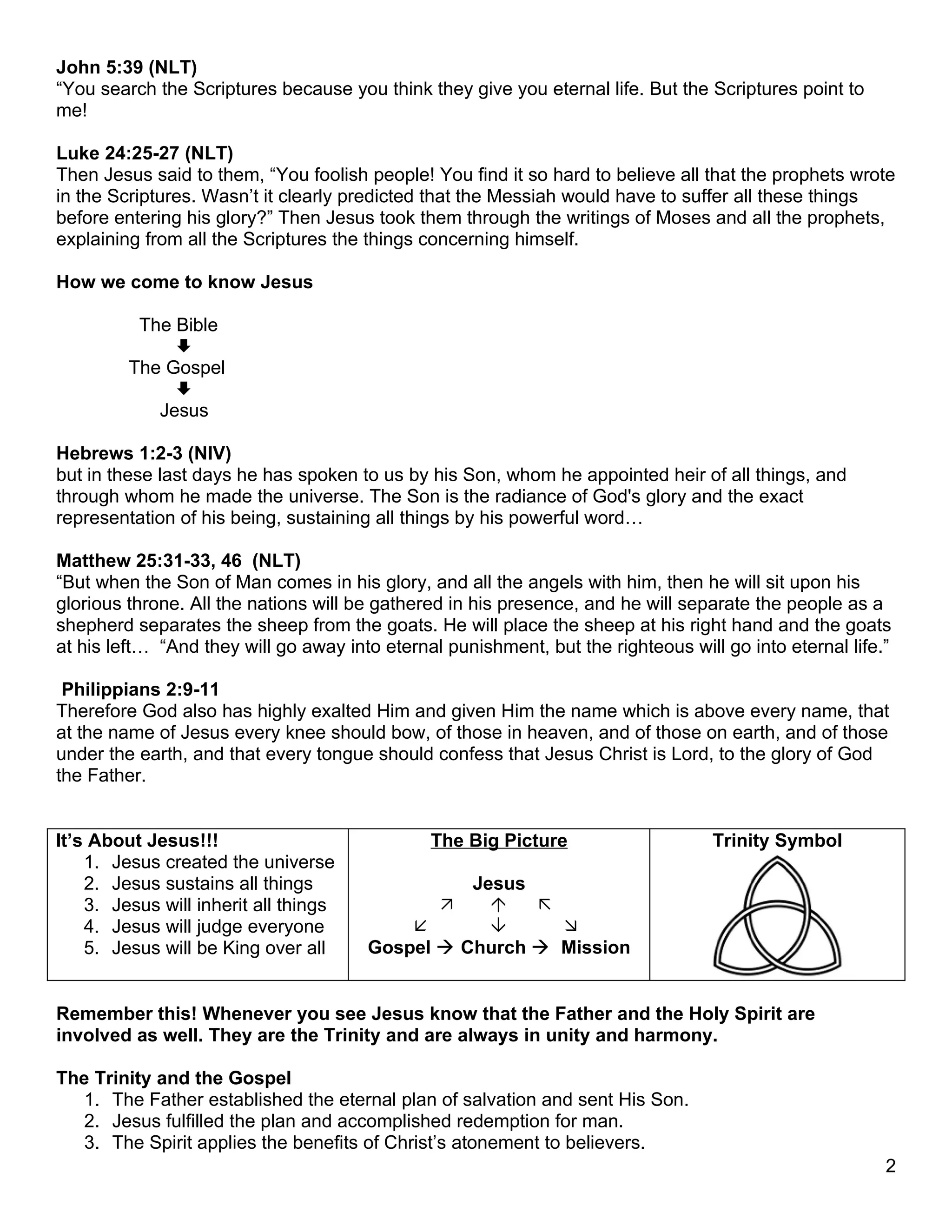 Looking at the Big Picture Handout (letter sized) | DOC