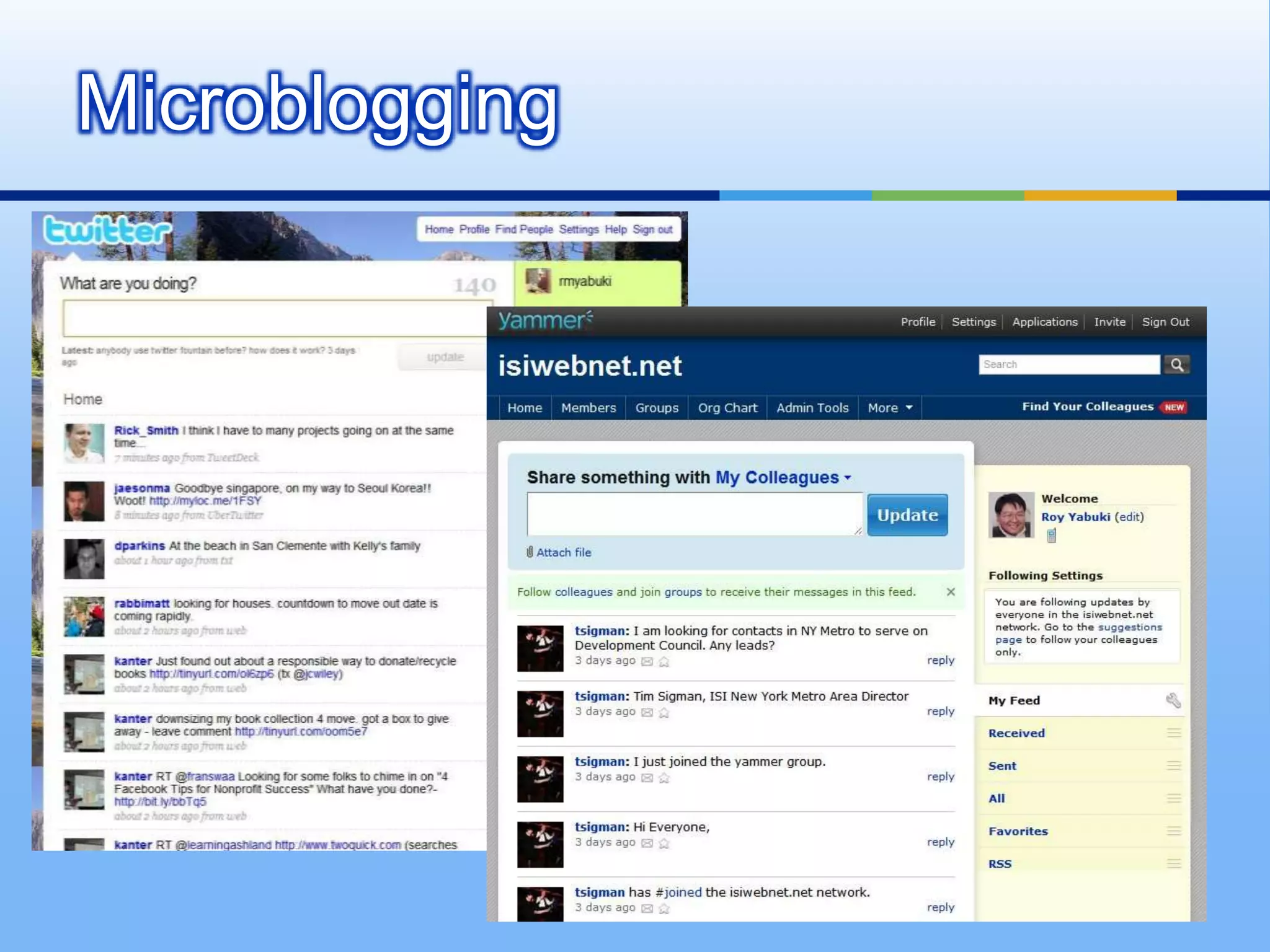 Microblogging
 
