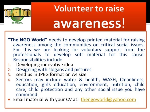 [The NGO World] Volunteer to Raise AWARENESS