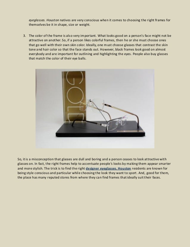 For The Right Designer Eyeglasses? Houston Stores Have Excellent Collection