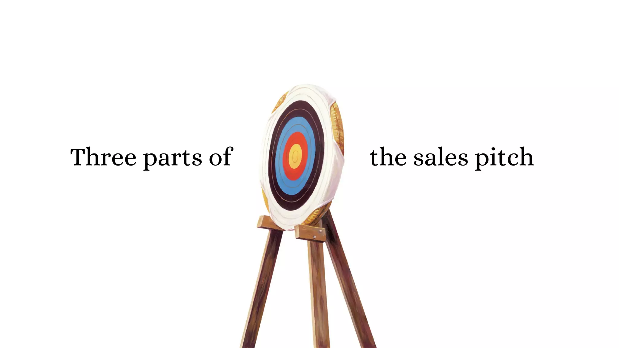 Three parts of the sales pitch
 