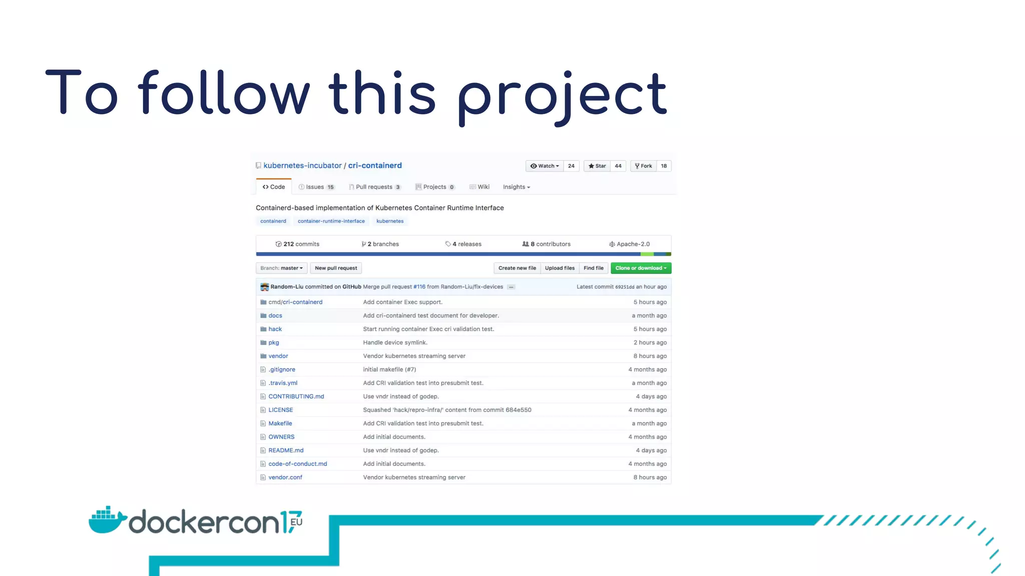 To follow this project
 