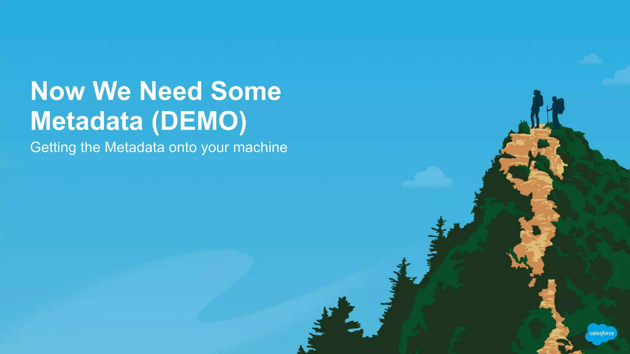 Now We Need Some
Metadata (DEMO)
Getting the Metadata onto your machine
 