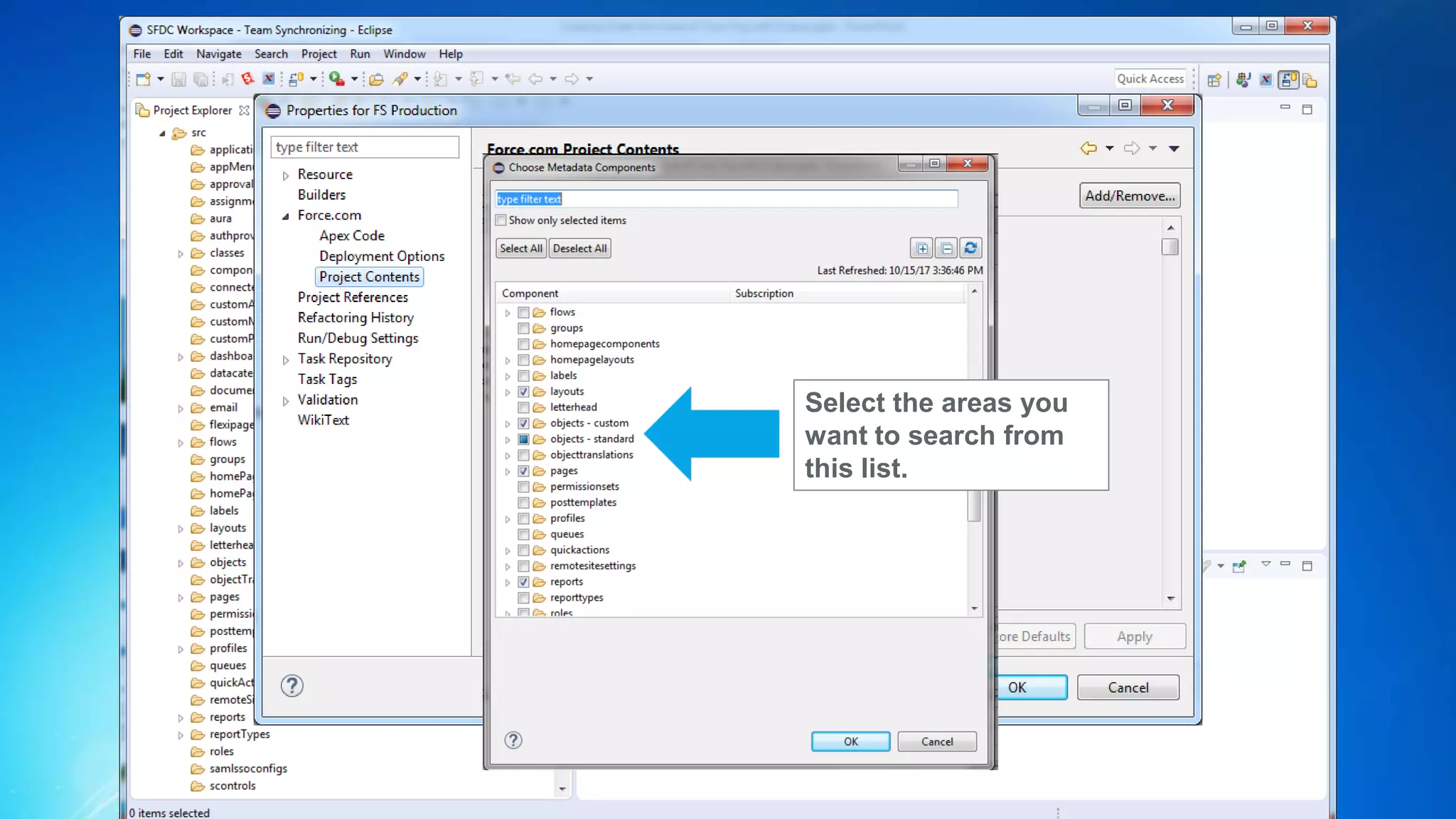 Select the areas you
want to search from
this list.
 