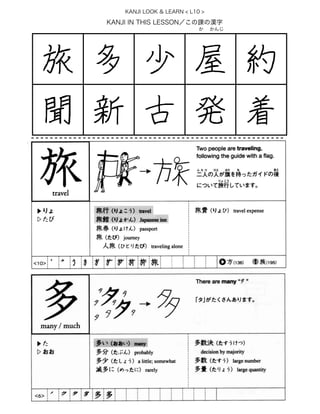 KANJI IN THIS LESSON／この課の漢字
KANJI LOOK & LEARN < L10 >
   か  かんじ
 