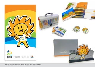 INSTITUTIONAL PRODUCTS WITH MASCOT AND PICTOGRAMS
 