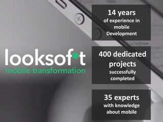 14 years
of experience in
mobile
Development
400 dedicated
projects
successfully
completed
35 experts
with knowledge
about mobile
 