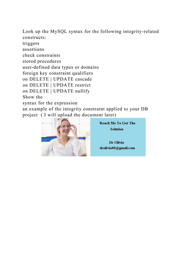 Look up the MySQL syntax for the following integrity-related constru.docx