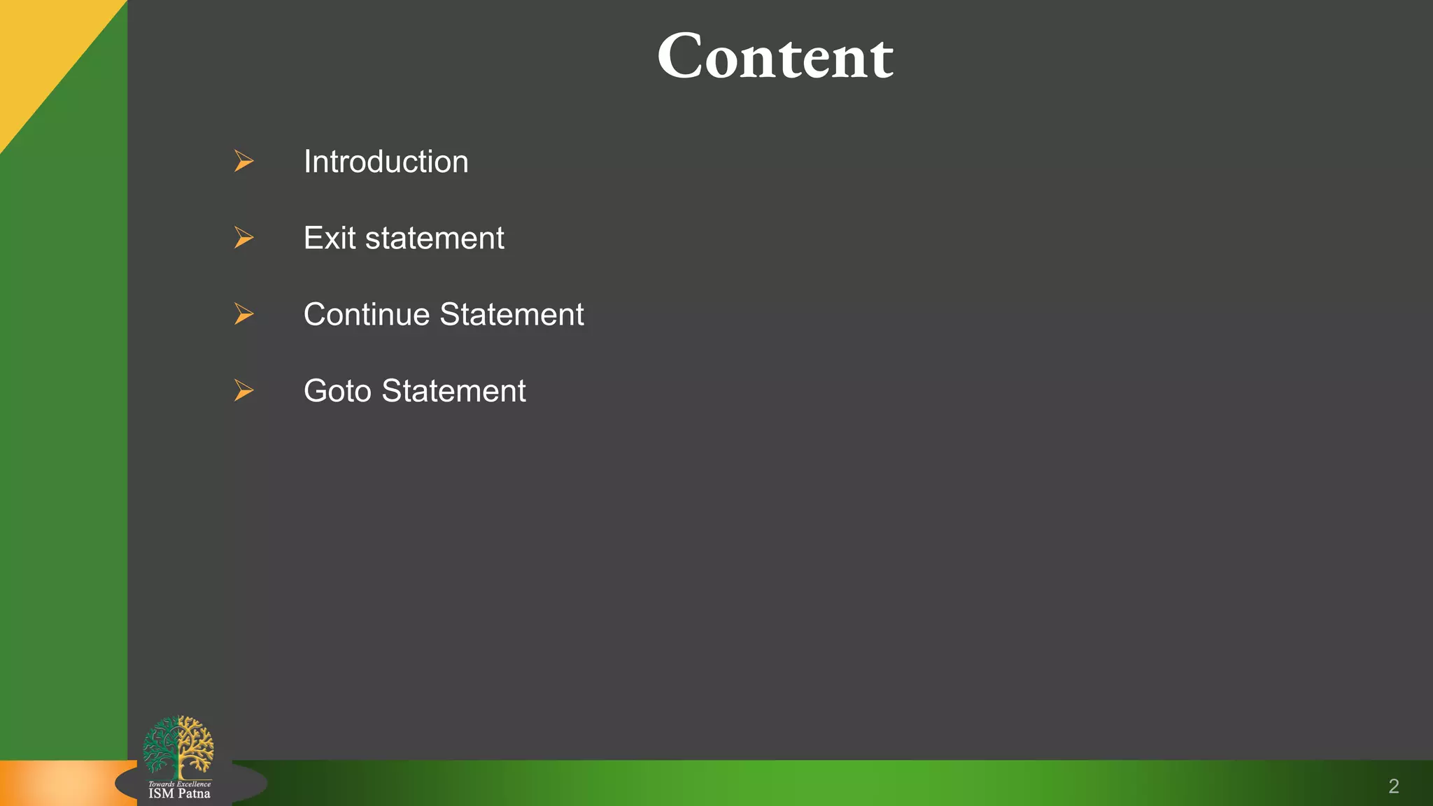 Loop control statements ppt