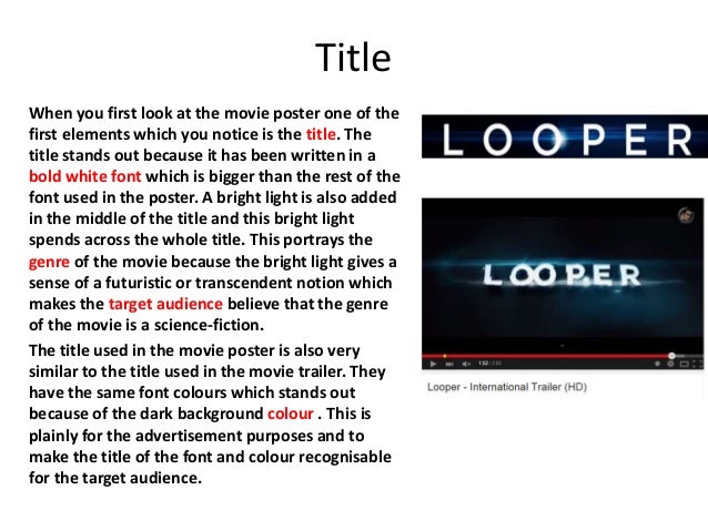 Looper Poster Analysis