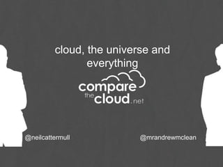 @neilcattermull @mrandrewmclean
cloud, the universe and
everything
 