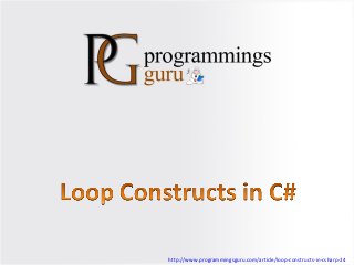 http://www.programmingsguru.com/article/loop-constructs-in-csharp-24
 