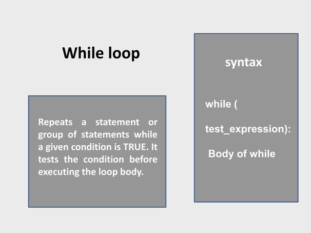 Looping statement in python | PPTX
