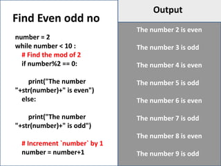 Looping statement in python | PPTX