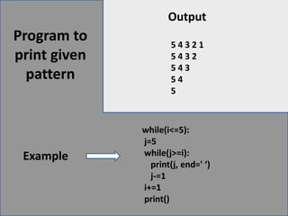 Looping statement in python | PPTX