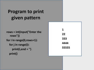 Looping statement in python | PPT image.