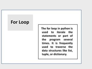 Looping statement in python | PPTX
