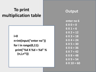 Looping statement in python | PPTX
