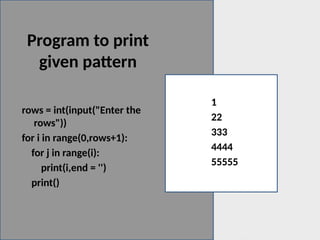 loopin gstatement in python using .pptx