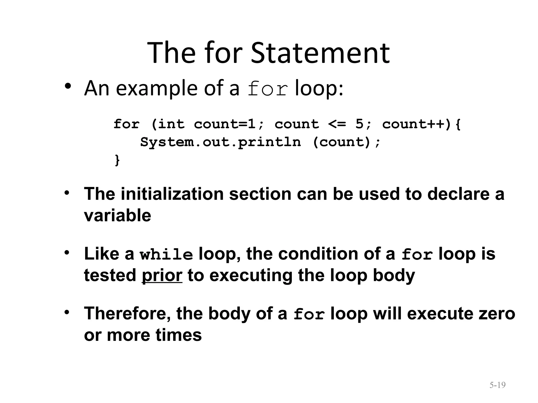 Looping statements in Java | PPT | Programming Languages | Computing