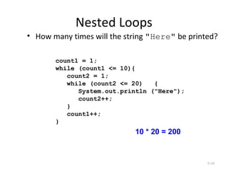 Looping statements in Java | PPT | Programming Languages | Computing