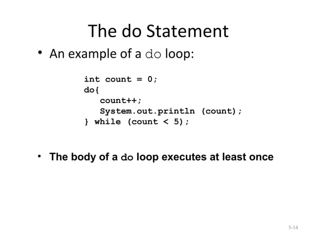 Looping statements in Java | PPT | Programming Languages | Computing