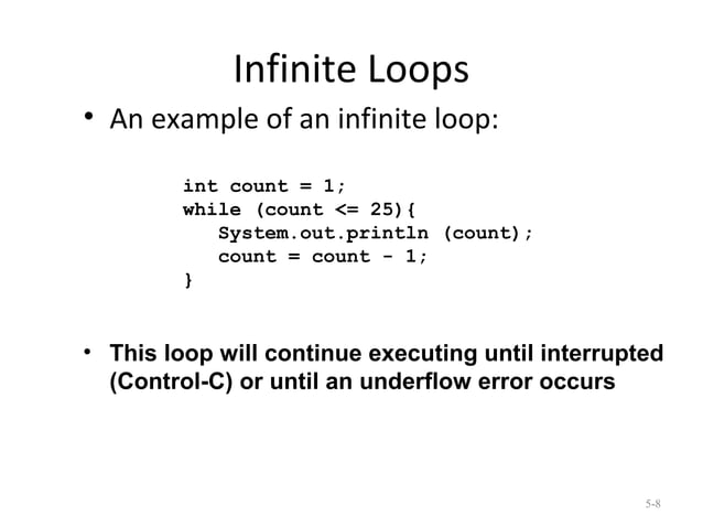 Looping statements in Java | PPT | Programming Languages | Computing