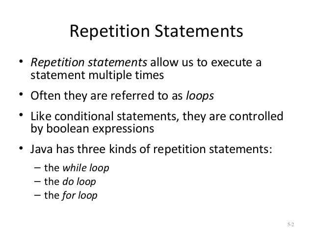 Looping statements in Java