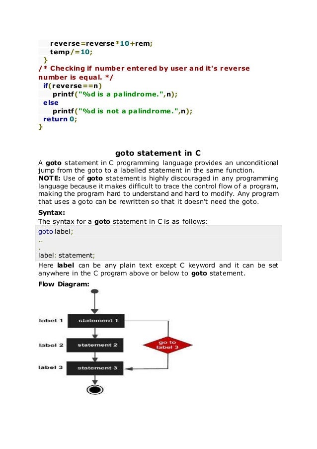 Looping statements