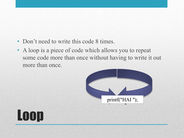Looping statements in C | PPTX