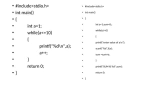 Looping statements.pptx for basic in c language | PPTX
