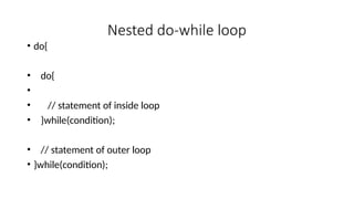 Looping statements.pptx for basic in c language | PPTX