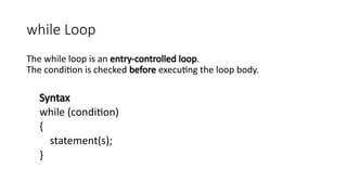 Looping Statements programming in C with examples | PPTX