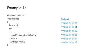 C Programming: Looping Statements in C Pgm | PPTX