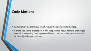 Loop optimization | PPTX