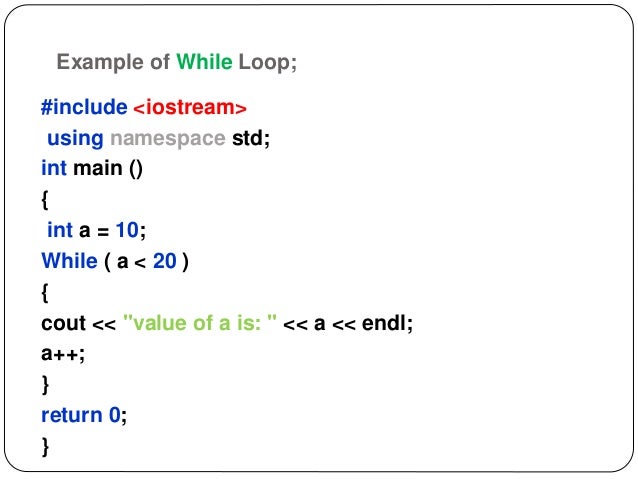 while and for Loops